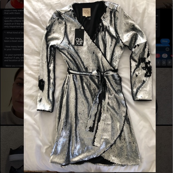 Chaser Dresses & Skirts - Chaser Sequin Wrap Dress